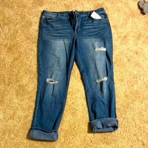 Casual blue jeans distressed